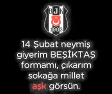 a black background with a logo for bjk 1903