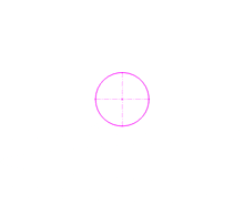 a pink circle on a white background with a cross in the middle