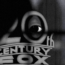 a 20th century fox logo with a cartoon eye