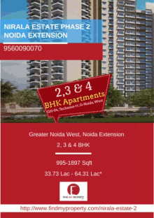 an advertisement for a bhk apartment in noida