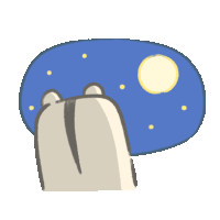 a drawing of a squirrel looking up at the moon