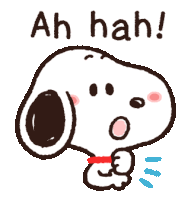 a cartoon of snoopy with the words ah hah below him