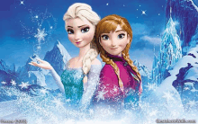 a poster of elsa and anna from frozen 2013