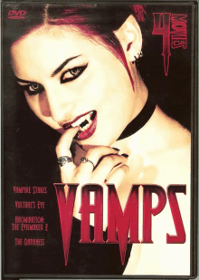 a dvd cover for the movie vamps features a vampire on the cover