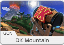 a game called dk mountain with a cannon in the middle