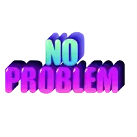 a graphic that says no problem in purple and blue