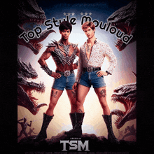 a movie poster for top style mouloud shows two men in short shorts