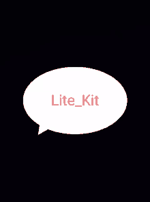 a white speech bubble that says lite kit