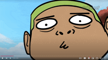 a cartoon of a man with a green headband is being played on a youtube video