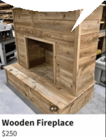 a picture of a wooden fireplace for sale for 250 dollars