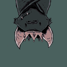 a cartoon drawing of a bat with goggles on its head