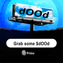 a billboard with the word dood on it and a button that says grab some $ dood