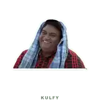 a picture of a man with a towel around his head and the word kulfy below him