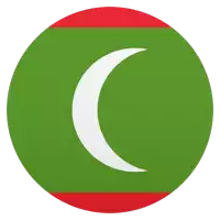 a green circle with a white crescent moon in the middle