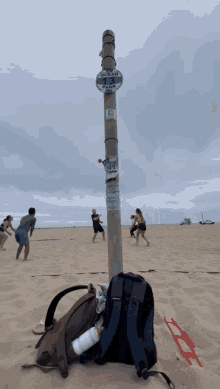 a pole with a sticker that says ocean park on it