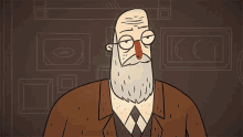 a cartoon of a man with a beard and glasses