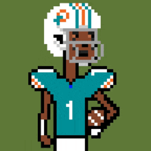 a pixel art drawing of a miami dolphins football player