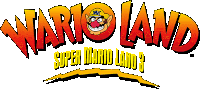 a logo for wario land super mario land 3 with a cartoon character on it