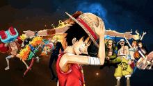 a group of anime characters including luffy and nami