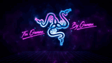 a neon sign that says for gamers by gamers on it