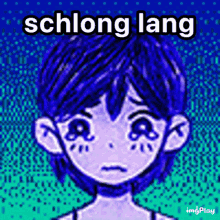 a drawing of a girl with the words schlong lang written above her