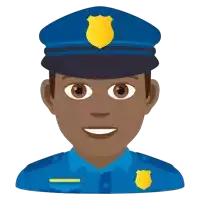 a cartoon illustration of a police officer wearing a blue uniform and hat