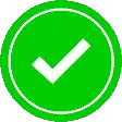 a green circle with a white check mark in the middle .