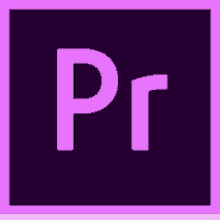 the adobe premiere pro logo is a purple square with a pink letter p inside of it .