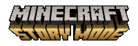 a logo for minecraft story mode is displayed on a white background