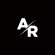 the letter a and the letter r are crossed in half on a black background