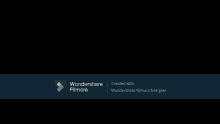 a black screen with a blue banner that says wondershare filmora created with wondershare filmora free plan