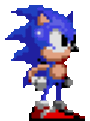 sonic the hedgehog is a pixel art character from the video game sonic the hedgehog standing on a white background .