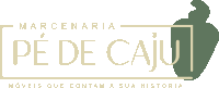 a logo for marcenaria pe de caju shows a green pepper