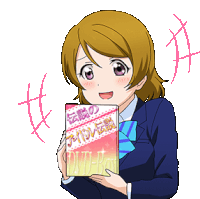 a girl in a suit is holding a book that says dvd-post