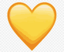 a large yellow heart emoji on a transparent background .