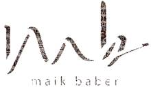 a logo for maik baber with a leopard print on it