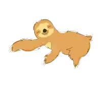 a cartoon sloth with its eyes closed and a smile on its face