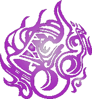 a purple and white drawing of a swirl with a white background