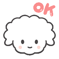 a cartoon drawing of a sheep with an ok sign above its head