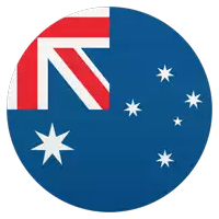 the flag of australia is in a circle with a white star in the middle