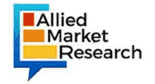 a logo for allied market research with a speech bubble