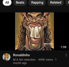 a screenshot of ronaldinho 's youtube channel