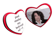 a picture of paul stanley is on a heart shaped frame