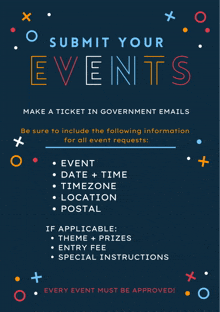 a poster explaining how to submit your events