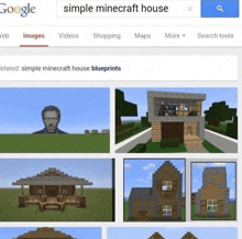 a google search for simple minecraft house shows several blueprints