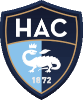 a blue shield with hac 1872 and a dragon on it