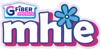 a logo for g fiber prepaid mhie with a blue flower