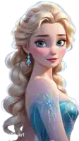 a drawing of elsa from frozen with long blonde hair