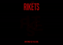 a black background with red text that says rikets