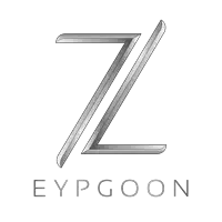 a logo for eypgoon has a silver letter z